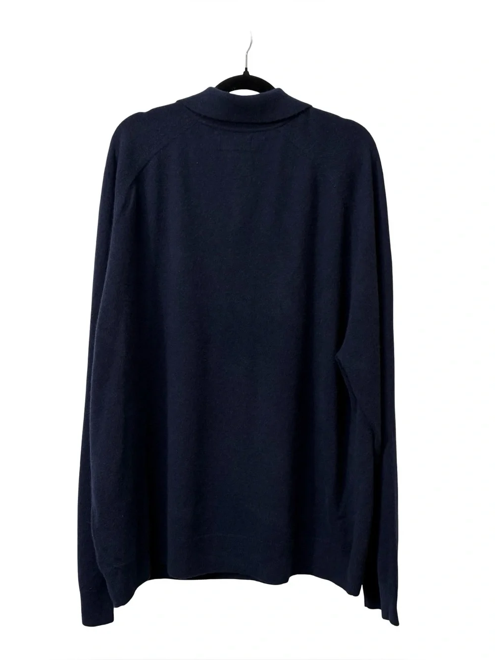 Banana Republic dark navy blue long-sleeve knit polo sweater 100% Cashmere Sz XL